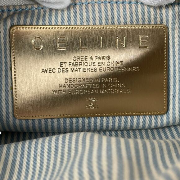 Vintage CELINE Macadam Blue White Monogram Shoulder Bag - Picture 11 of 16